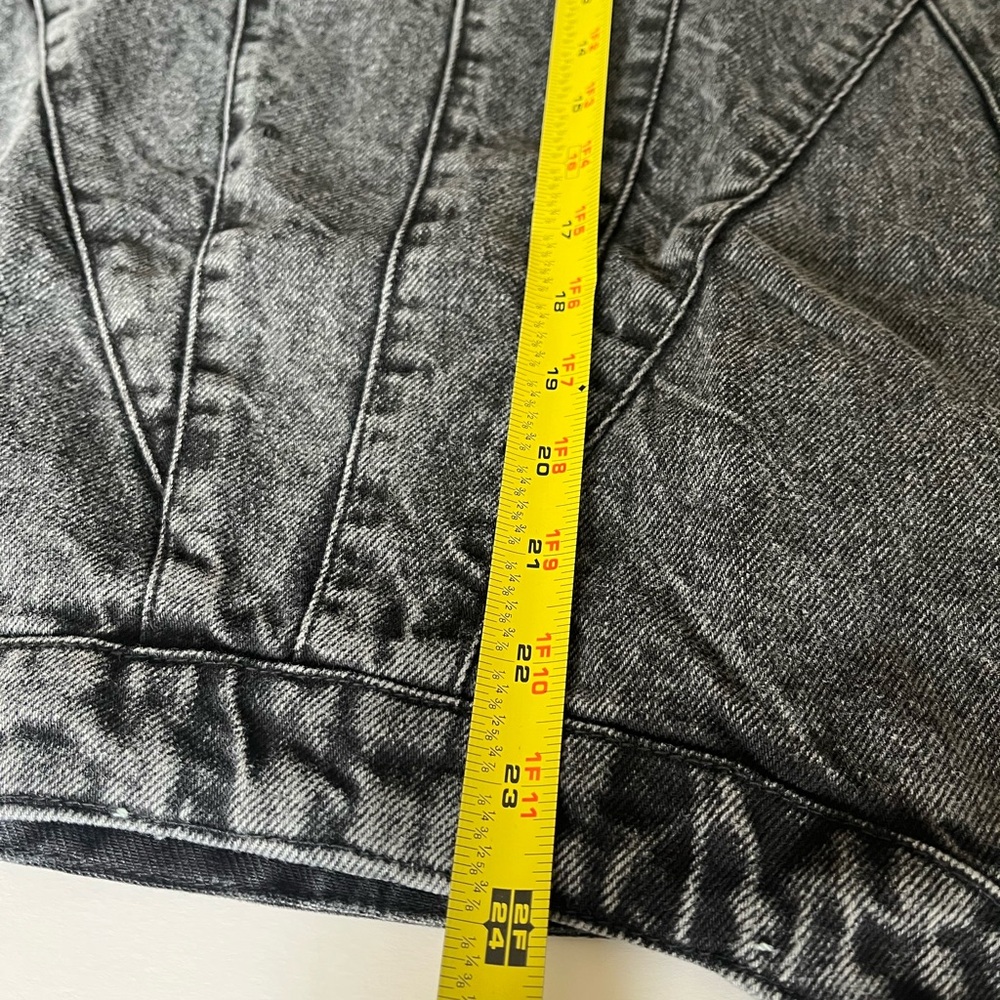 PrettyLittleThing Asymmetric Washed Black Denim Mini Dress Size 8 - Picture 7 of 11
